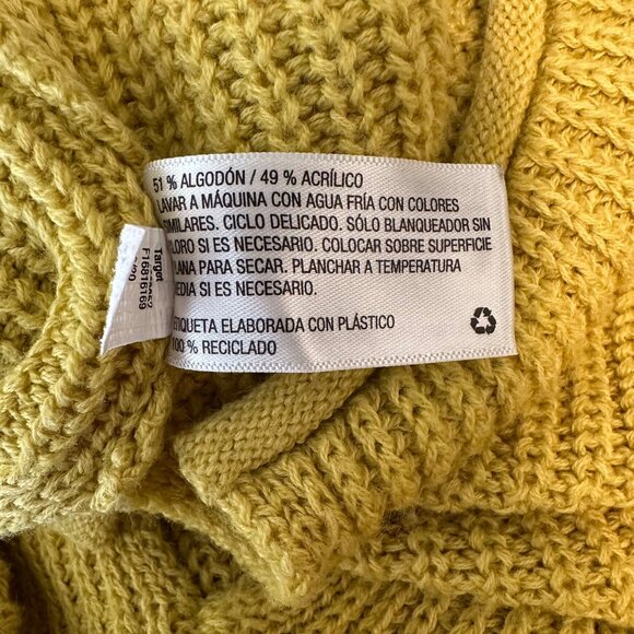 Wild Fable Women’s Yellow Ribbed Knit Cropped Sweater Size Medium - Picture 6 of 7